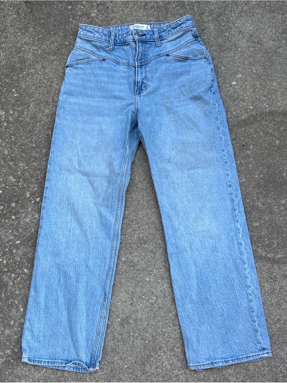 Abercrombie & Fitch Jeans 28 6S Blue 90s Relaxed High Rise Straight Distressed